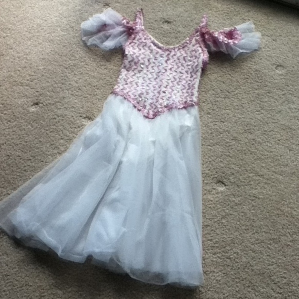 NEW white and pink sequin ballet costume!